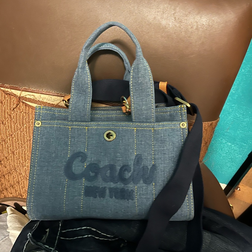 Coach Blue Tote Bag with Spacious Design